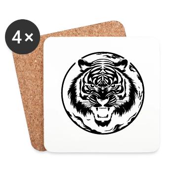 tiger - Untersetzer (4er-Set) - Weiß - Vorne