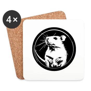 maus - Untersetzer (4er-Set) - Weiß - Vorne