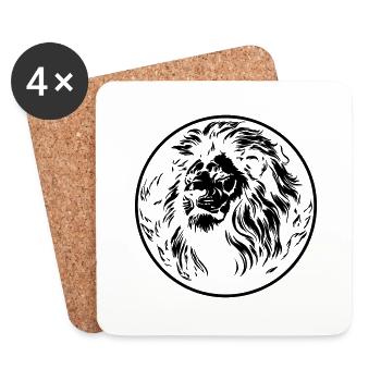 Lion - Dessous de verre (lot de 4) - blanc - Devant