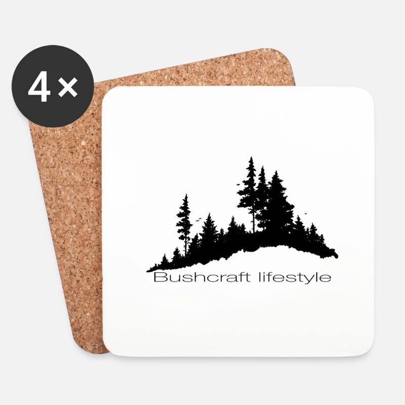 Bushcraft-Lebensstil - Untersetzer (4er-Set) - Weiß