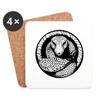 Serpent - Dessous de verre (lot de 4) - blanc - Devant