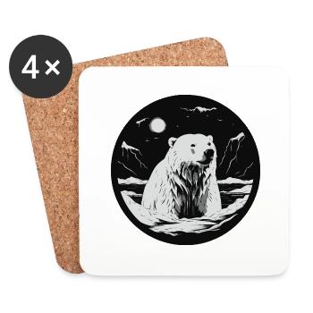 Polar bear - Coasters (set of 4) - white - Front