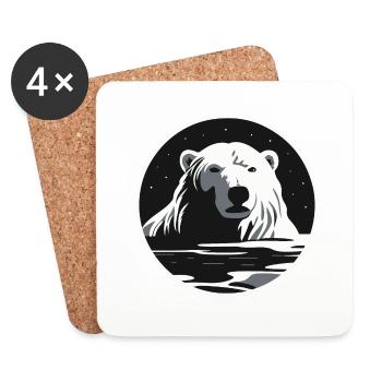 Polar bear - Coasters (set of 4) - white - Front