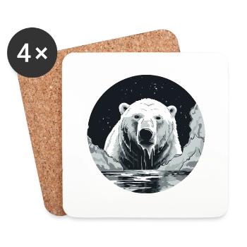 Polar bear - Coasters (set of 4) - white - Front