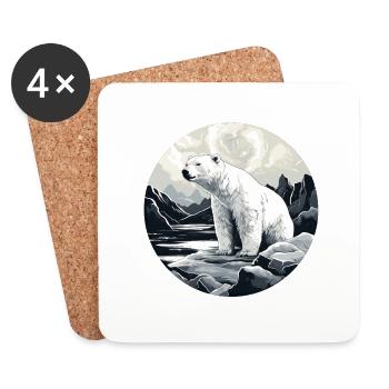 Polar bear - Coasters (set of 4) - white - Front