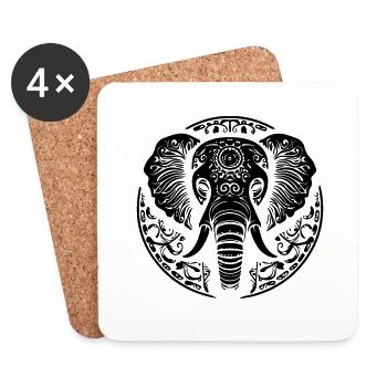 Elephant - Coasters (set of 4) - white - Front