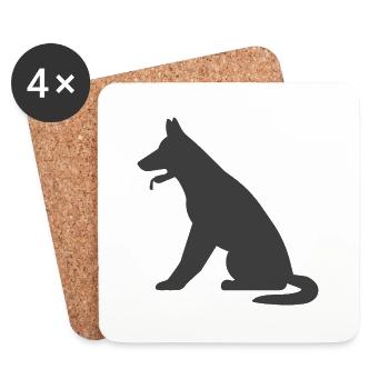 Hund - Untersetzer (4er-Set) - Weiß - Vorne