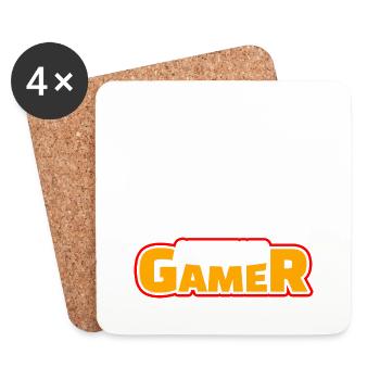 Gamer officiel - Dessous de verre (lot de 4) - blanc - Devant