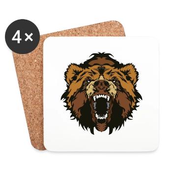 Wildtiere - Untersetzer (4er-Set) - Weiß - Vorne