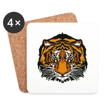 Wildtiere - Untersetzer (4er-Set) - Weiß - Vorne