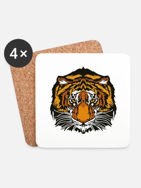 Wildtiere - Untersetzer (4er-Set) - Weiß