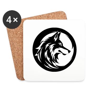 Loup - Dessous de verre (lot de 4) - blanc - Devant