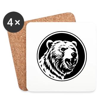 Grizzly Bear - Coasters (set of 4) - white - Front