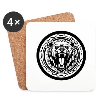 Grizzly Bear - Coasters (set of 4) - white - Front