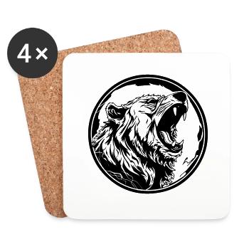 Grizzly Bear - Coasters (set of 4) - white - Front