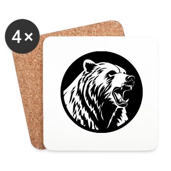 Grizzli - Dessous de verre (lot de 4) - blanc - Devant