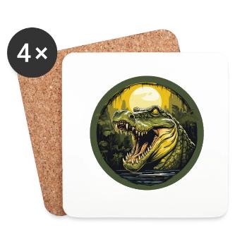 Krokodil - Untersetzer (4er-Set) - Weiß - Vorne