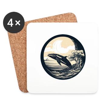 Whale - Coasters (set of 4) - white - Front