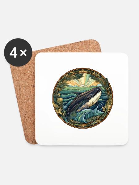 Whale - Coasters (set of 4) - white