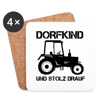 traktor dorfkind - Untersetzer (4er-Set) - Weiß - Vorne