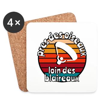 Près des oiseaux loin des blaireaux - Dessous de verre (lot de 4) - blanc - Devant