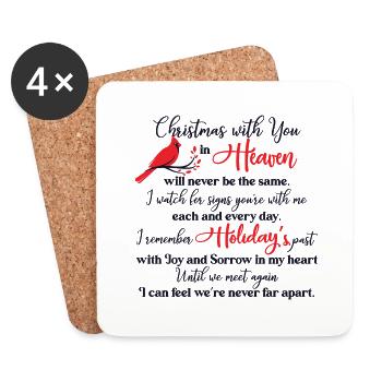 Christmas with you in Heaven Cardinal - Untersetzer (4er-Set) - Weiß - Vorne