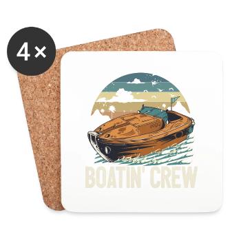 Escouade de navigation à moteur Pontoon Boatin Crew Lake Life - Dessous de verre (lot de 4) - blanc - Devant