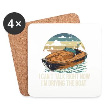 Funny Motorboating Quote I Can't Talk Right Now - Coasters (set of 4) - white - Front