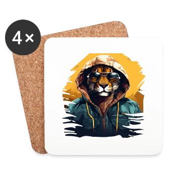Mountain Lion Street Climates | lovers - Coasters (set of 4) - white - Front