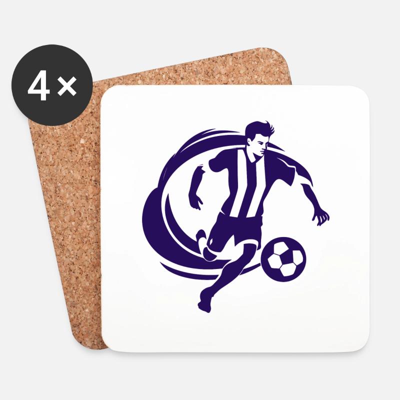 Fußballer Purple - Untersetzer (4er-Set) - Weiß
