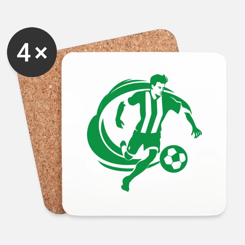 Fussball Fan grün - Untersetzer (4er-Set) - Weiß