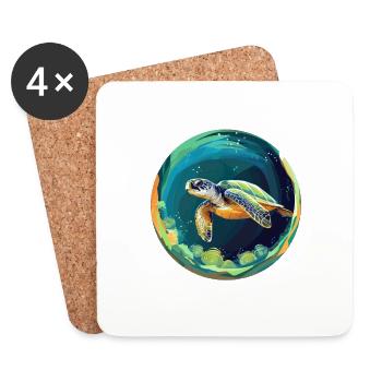 Turtle - Coasters (set of 4) - white - Front