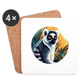 Lemur - Coasters (set of 4) - white - Front