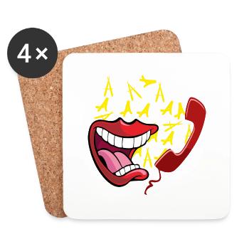 Appel ennuyeux - Dessous de verre (lot de 4) - blanc - Devant