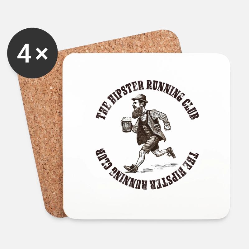Der Hipster Running Club - Untersetzer (4er-Set) - Weiß
