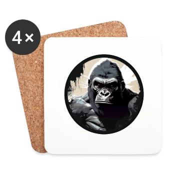 Gorilla - Coasters (set of 4) - white - Front
