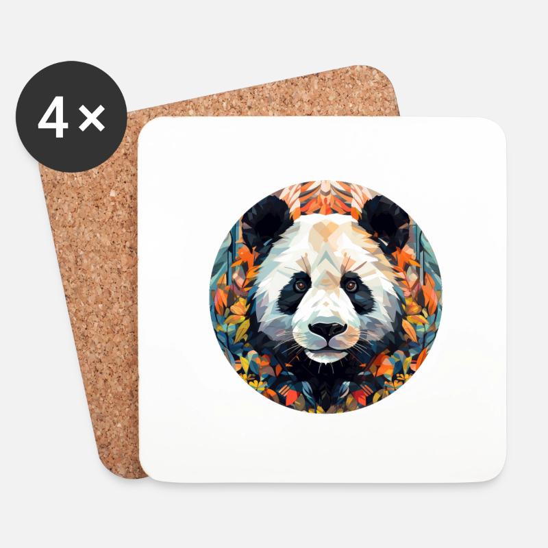 Panda - Untersetzer (4er-Set) - Weiß