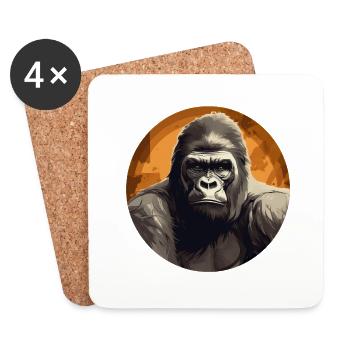 Gorilla - Coasters (set of 4) - white - Front