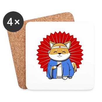 Shiba Inu Chien Sushi Japon Akita I Cadeau - Dessous de verre (lot de 4) - blanc - Devant