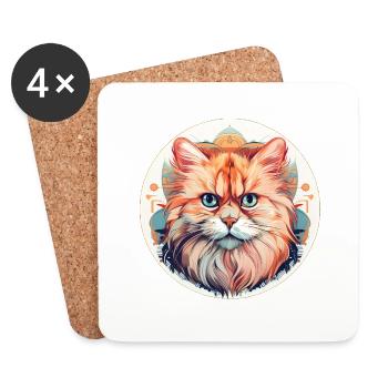 Perserkatze - Untersetzer (4er-Set) - Weiß - Vorne