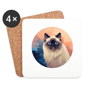 Himalayan cat - Untersetzer (4er-Set) - Weiß - Vorne