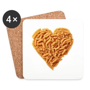 I love ... Pasta - Untersetzer (4er-Set) - Weiß - Vorne