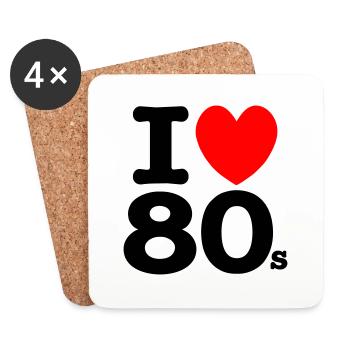 i love 80s - Untersetzer (4er-Set) - Weiß - Vorne