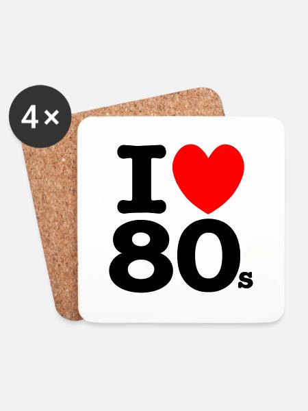 i love 80s - Untersetzer (4er-Set) - Weiß