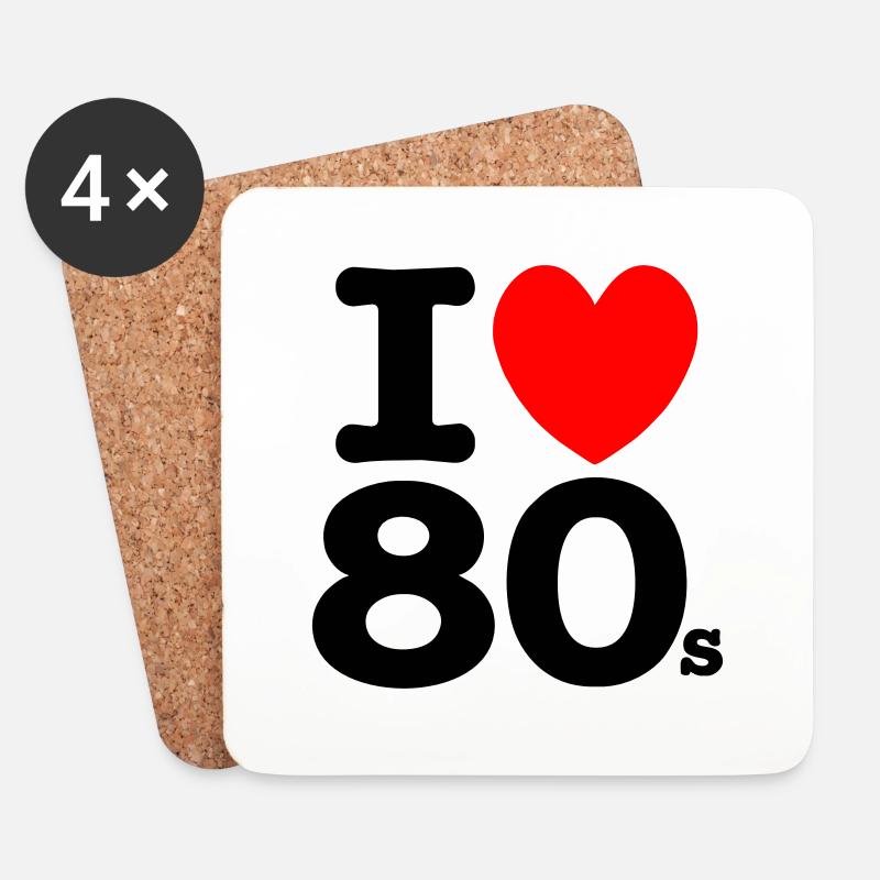i love 80s - Untersetzer (4er-Set) - Weiß