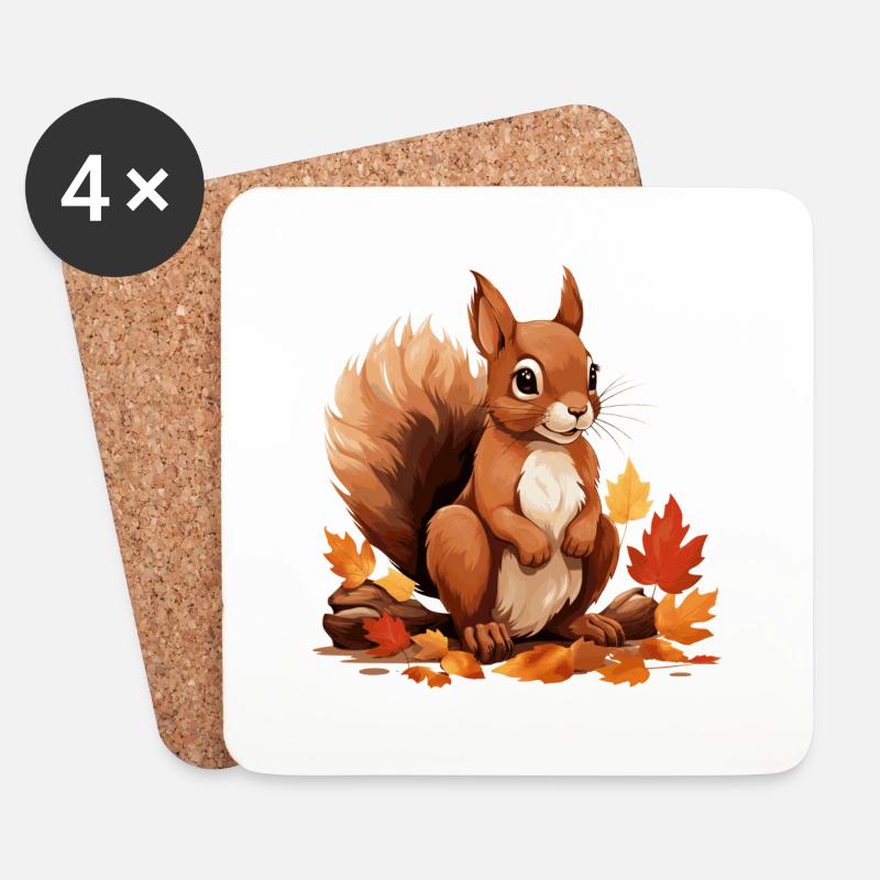 little squirrel - Coasters (set of 4) - white