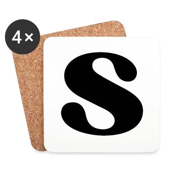 Letter s - Coasters (set of 4) - white - Front