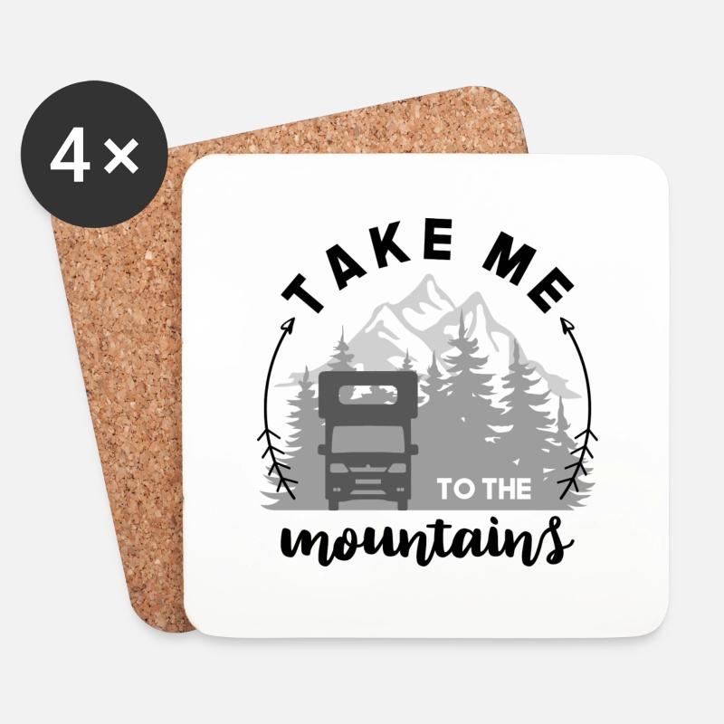 Take me to the mountains - Untersetzer (4er-Set) - Weiß