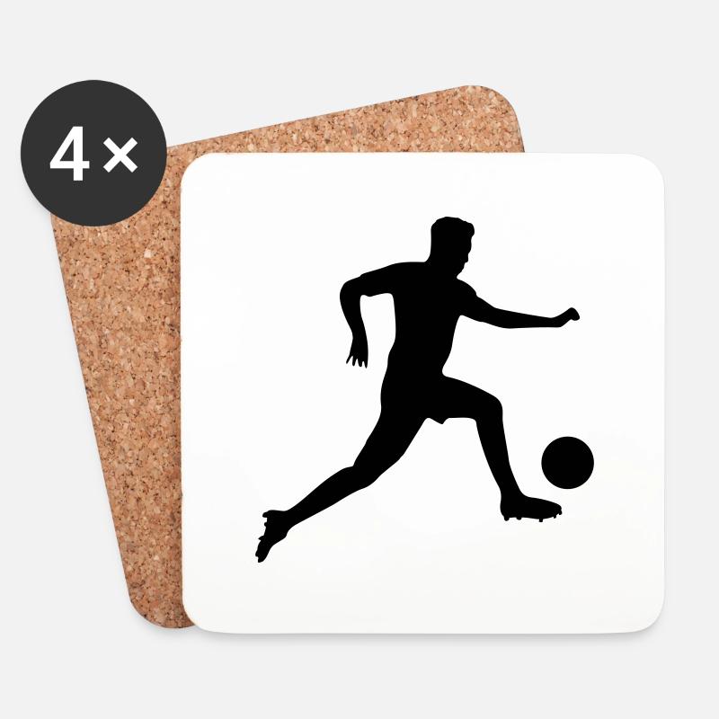 fußball spieler - Untersetzer (4er-Set) - Weiß