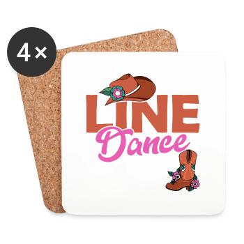 Diva de la danse en ligne Musique country Western - Dessous de verre (lot de 4) - blanc - Devant